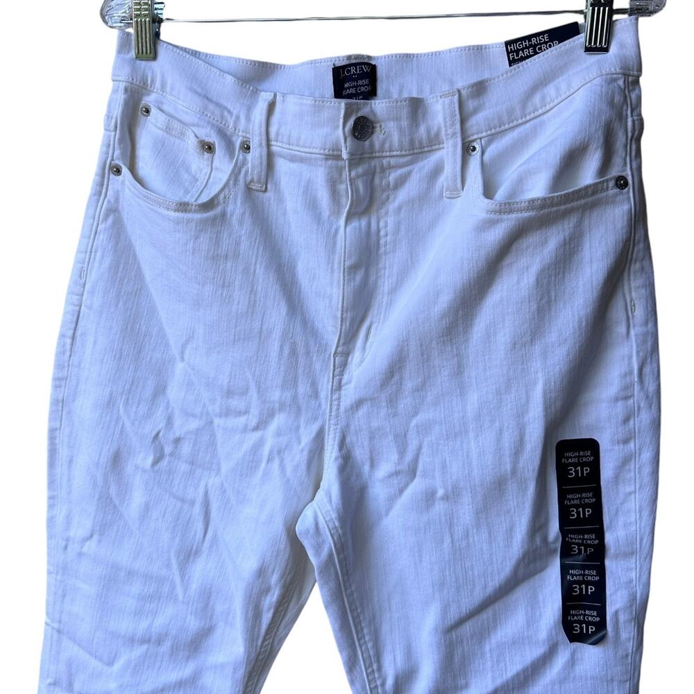 j.crew factory flare crop jeans signature stretch white denim bx545 women p31 - Picture 7 of 10
